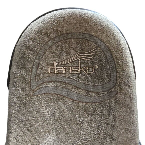 Dansko Sophie Black Shagreen Open Toe Wedge Sandals Sz 8M - Picture 6 of 7